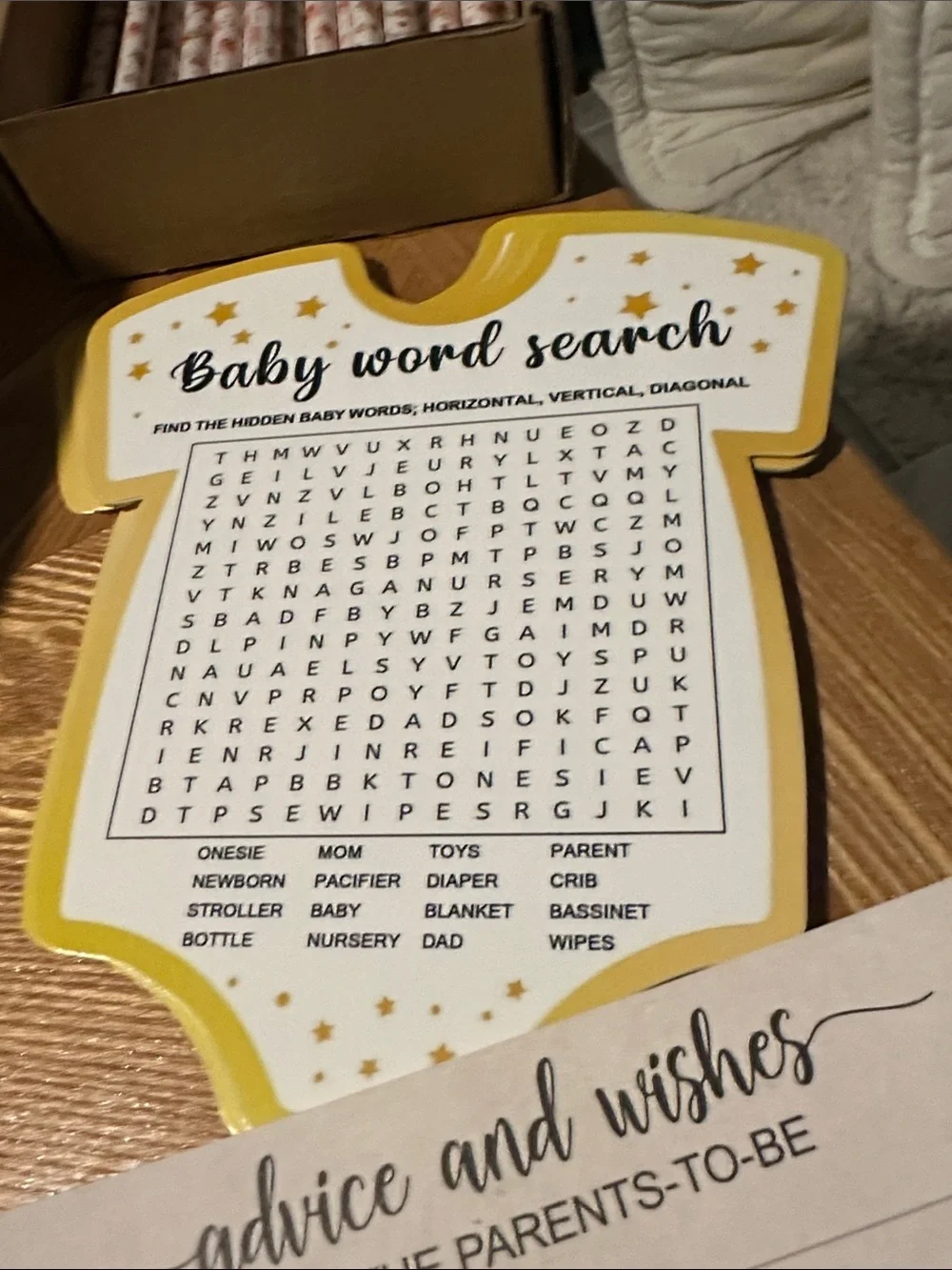Baby Shower Games & Gifts - Word Search and Bingo